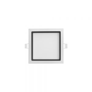 Luminária Quadrada Recuada de Embutir 170×170 12W Branca com Recuo Preto Alto IRC