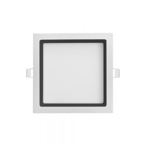 Luminária Quadrada Recuada de Embutir 300X300 25W Branca com Recuo Preto