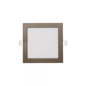 Luminária Quadrada de Embutir 225×225 20W Chumbo Metálico