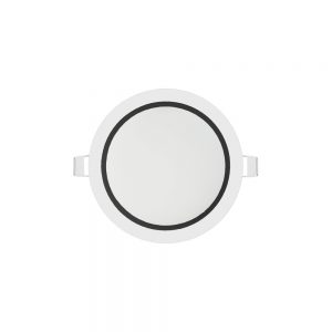 Luminária Redonda Recuada de Embutir 225×225 18W Branca com Recuo Preto